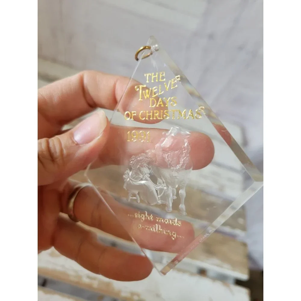 Clear ornament Noel‎ Santa lifesaver 12 Days of Christmas Xmas candle Noel Bell